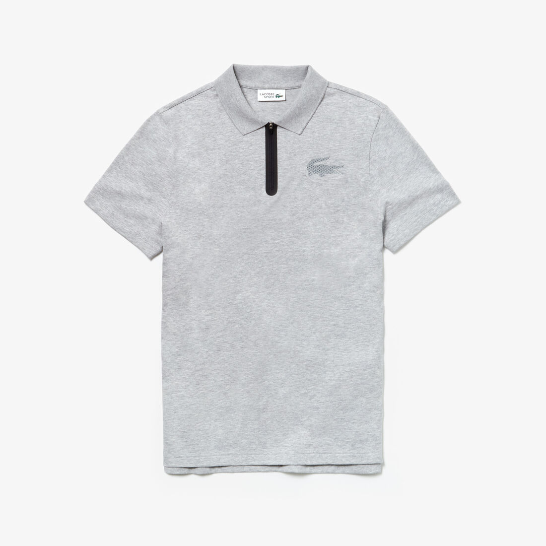 Men's Lacoste SPORT Zip Neck Holographic Croc Cotton Polo Shirt Men's Lacoste SPORT Zip Neck Holographic Croc Cotton Polo Shirt