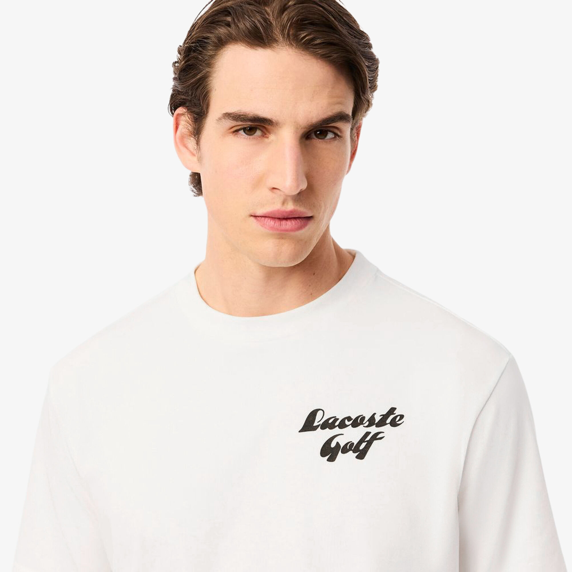 Relaxed Fit Printed Golf T-shirt, White | LACOSTE UAE