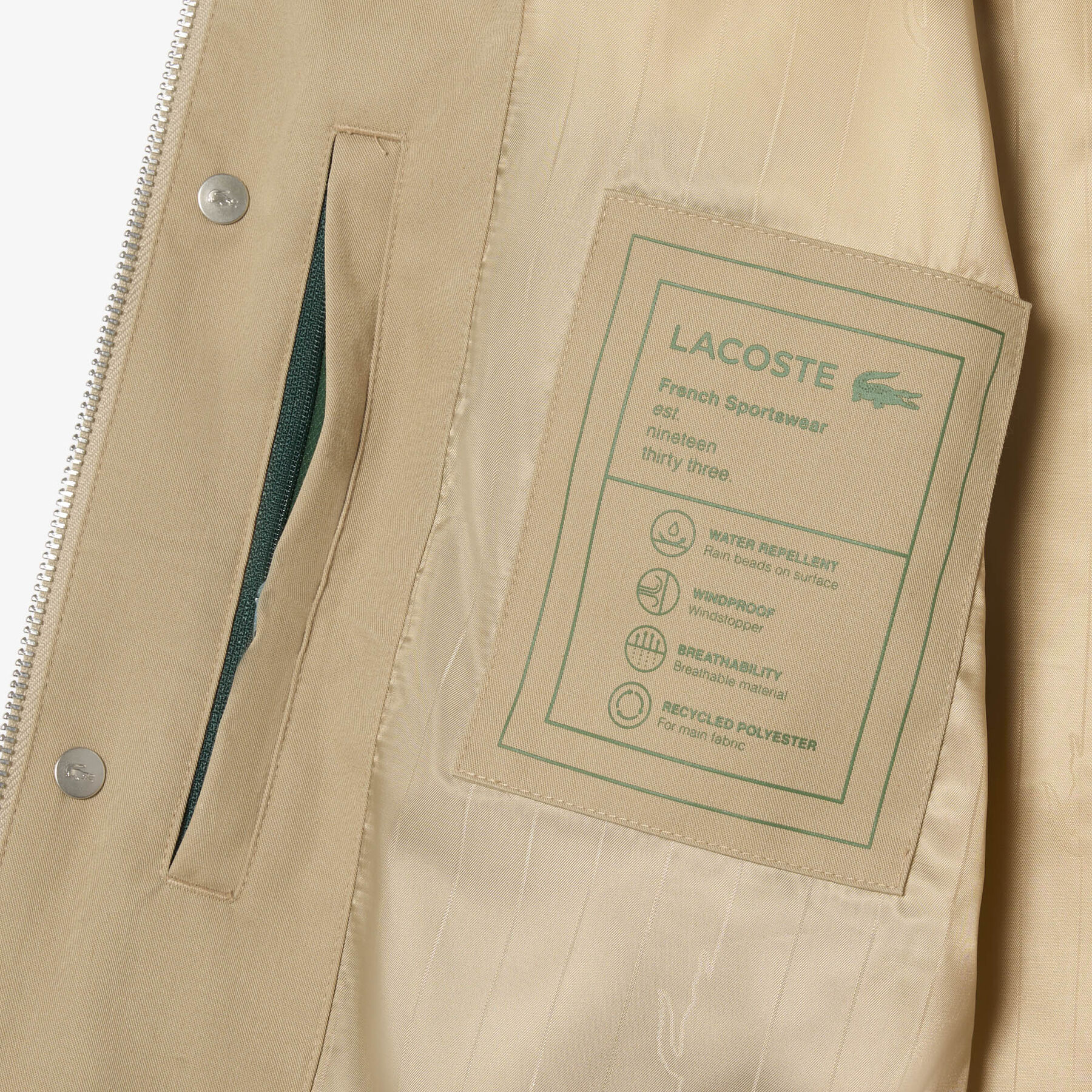 سترة هارينجتون من نسيج قطني طويل مقاومة للماء Water-Repellent Twill Harrington Jacket - BH1349-00-02S