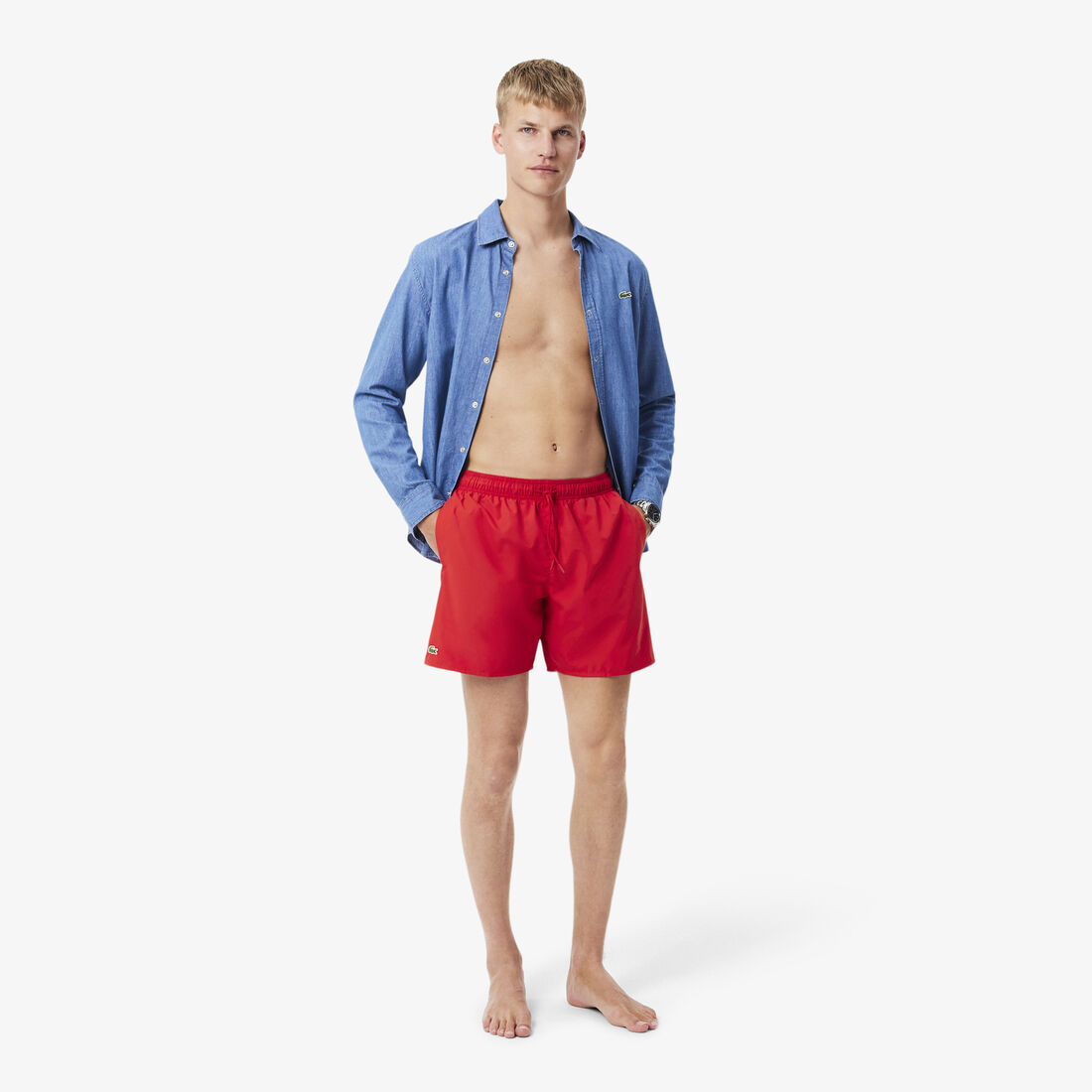 Mid Length Monochrome Swim Trunks - MH9088-00-8UN
