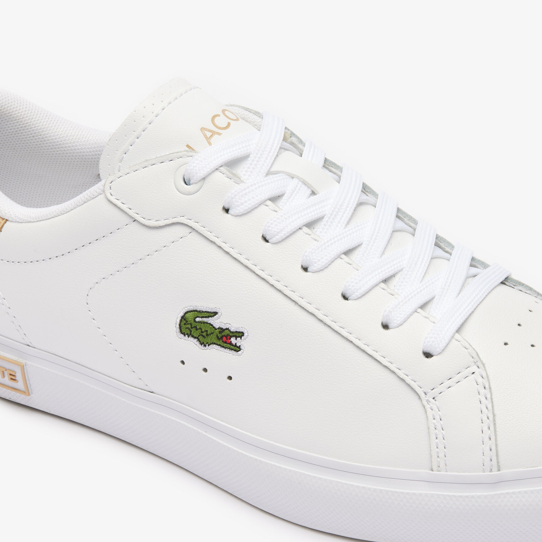 Women's Powercourt Logo Tongue Leather Trainers  - 47SFA0071-2J8