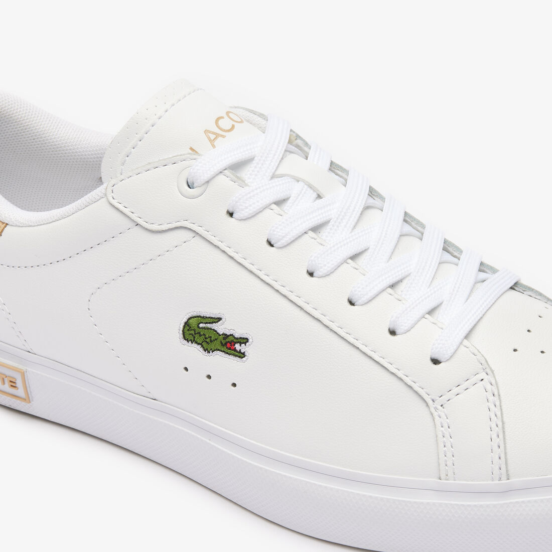 حذاء رياضي باوركورت نسائي مصنوع من الجلد Women's Powercourt Logo Tongue Leather Trainers - 47SFA0071-2J8