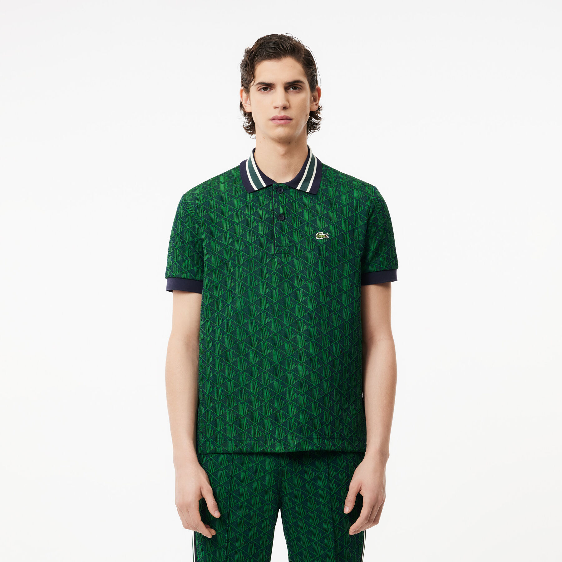 Classic Fit Monogram Jacquard Polo Shirt Classic Fit Contrast Collar Monogram Motif Polo Shirt - DH1417-00-IQ0