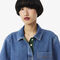 قميص بولو جينز خفيف الوزن وواسع Oversized Lightweight Denim Polo Shirt - CF0051-00-36L