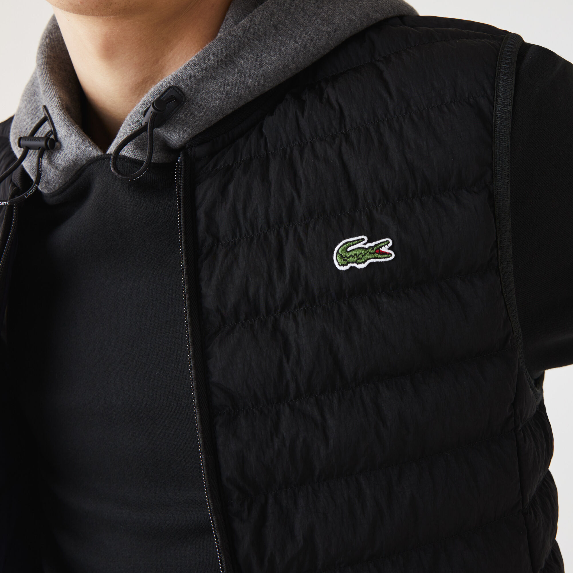 lacoste puffer jacket black