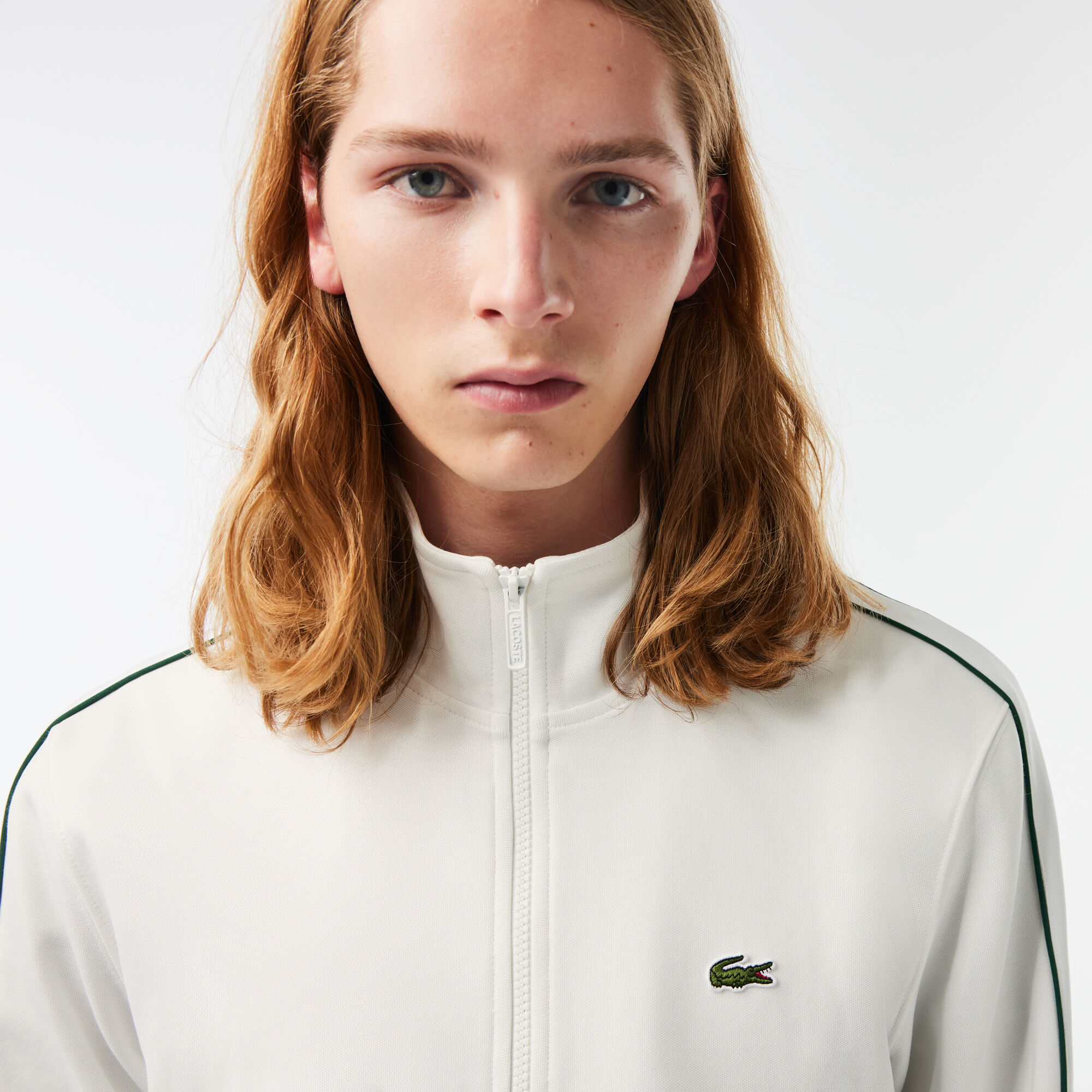 Paris Pique Zip Front Track Jacket, White | LACOSTE UAE Paris Pique Zip Front Track Jacket, White | LACOSTE UAE
