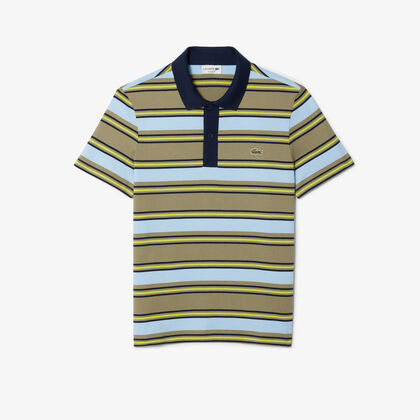 Regular Fit Striped Cotton Polo Shirt