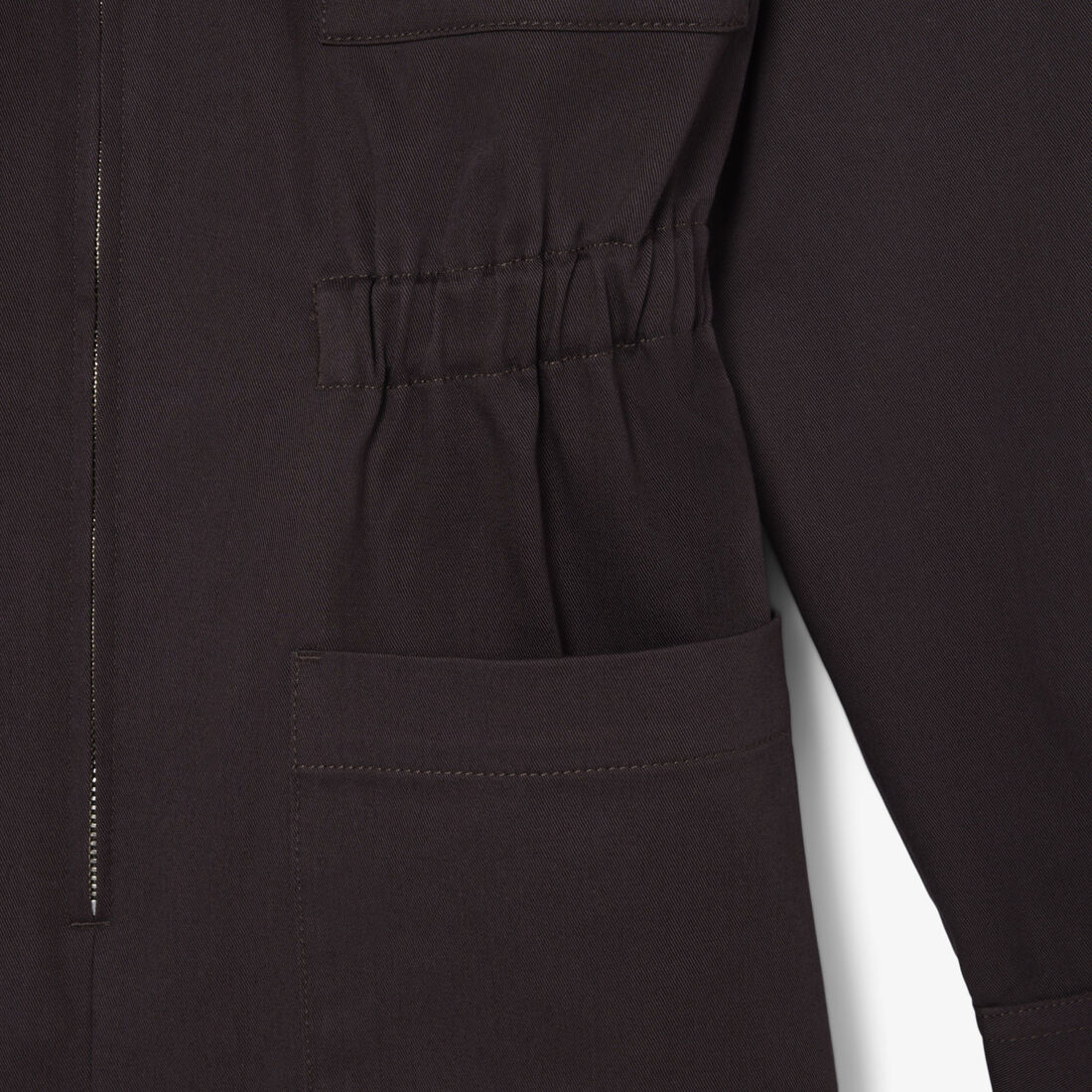 بدلة قصيرة من قماش الجبردين المطاطي بياقة بولو Polo Collar Stretch Gabardine Playsuit - EF0557-00-3LA