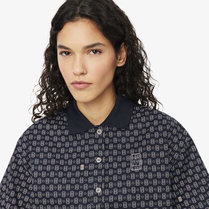 Oversized Tennis Print Polo