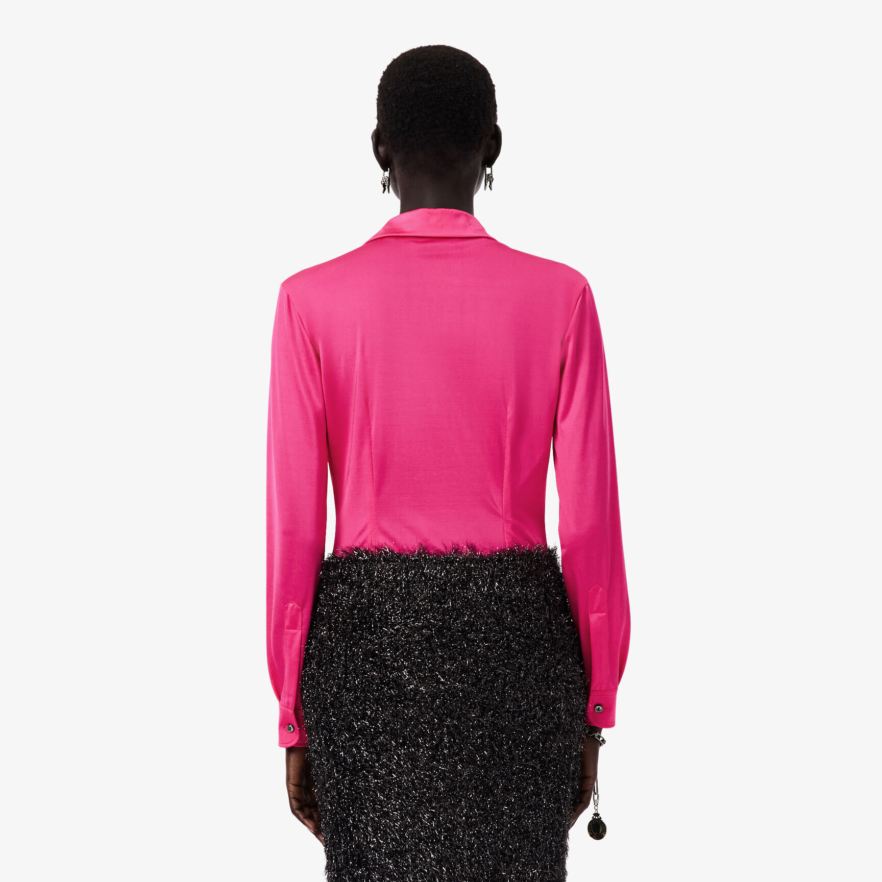 Runway Satin Slim Fit Shirt - CF3641-00-5BI