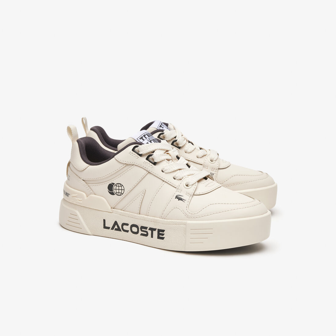 سنيكرز L002 جلد يحمل اسم الماركة للنساء Women's Branded Leather L002 Trainers - 46CFA0021-2G9
