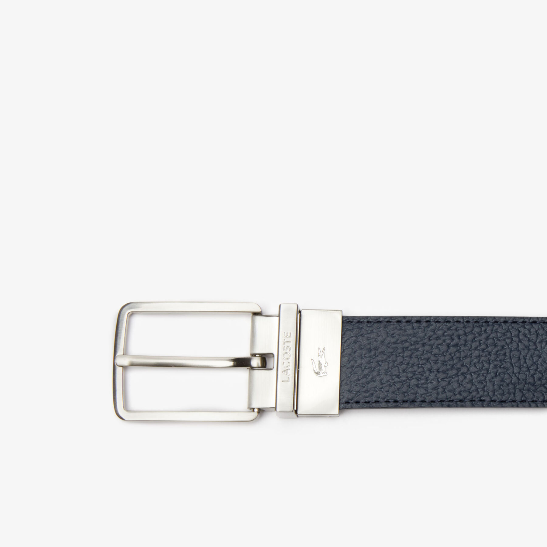 Men's Lacoste Engraved Buckle Grained Leather Belt men s lacoste engraved buckle grained leather belt