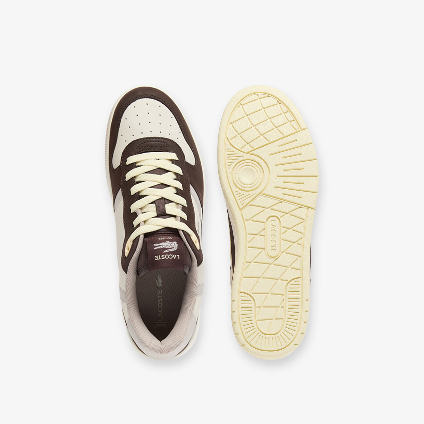 حذاء رياضي رجالي من الجلد بتصميم مشبك على شكل حرف T Men's T-Clip Set Leather Sneakers - 51SMA0100-2G3