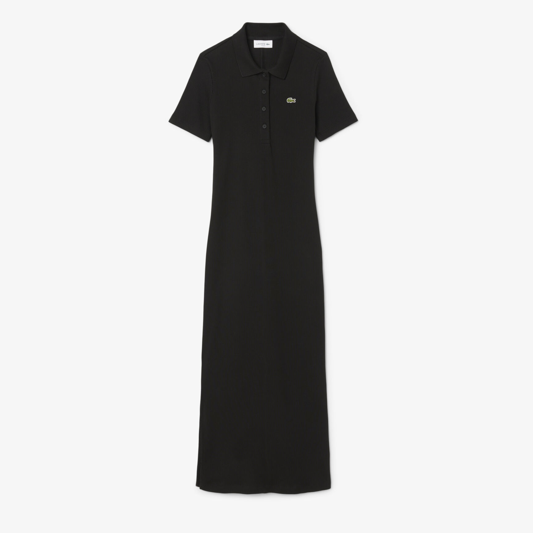 فستان بولو من القطن المضلع الطويل Long Ribbed Cotton Polo Dress - EF9622-00-031