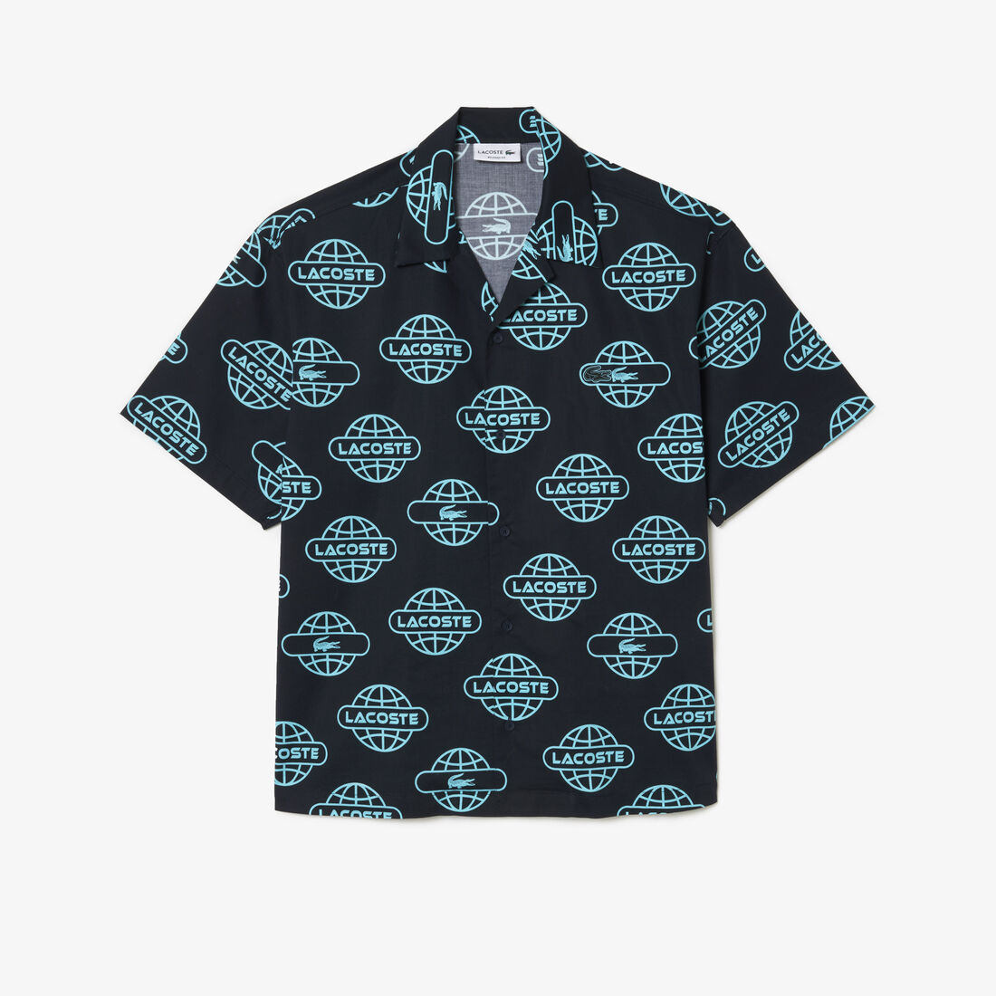 Globe Print Lacoste Cotton Twill Shirt Globe Print Lacoste Cotton Twill Shirt - CH1880-00-QPI