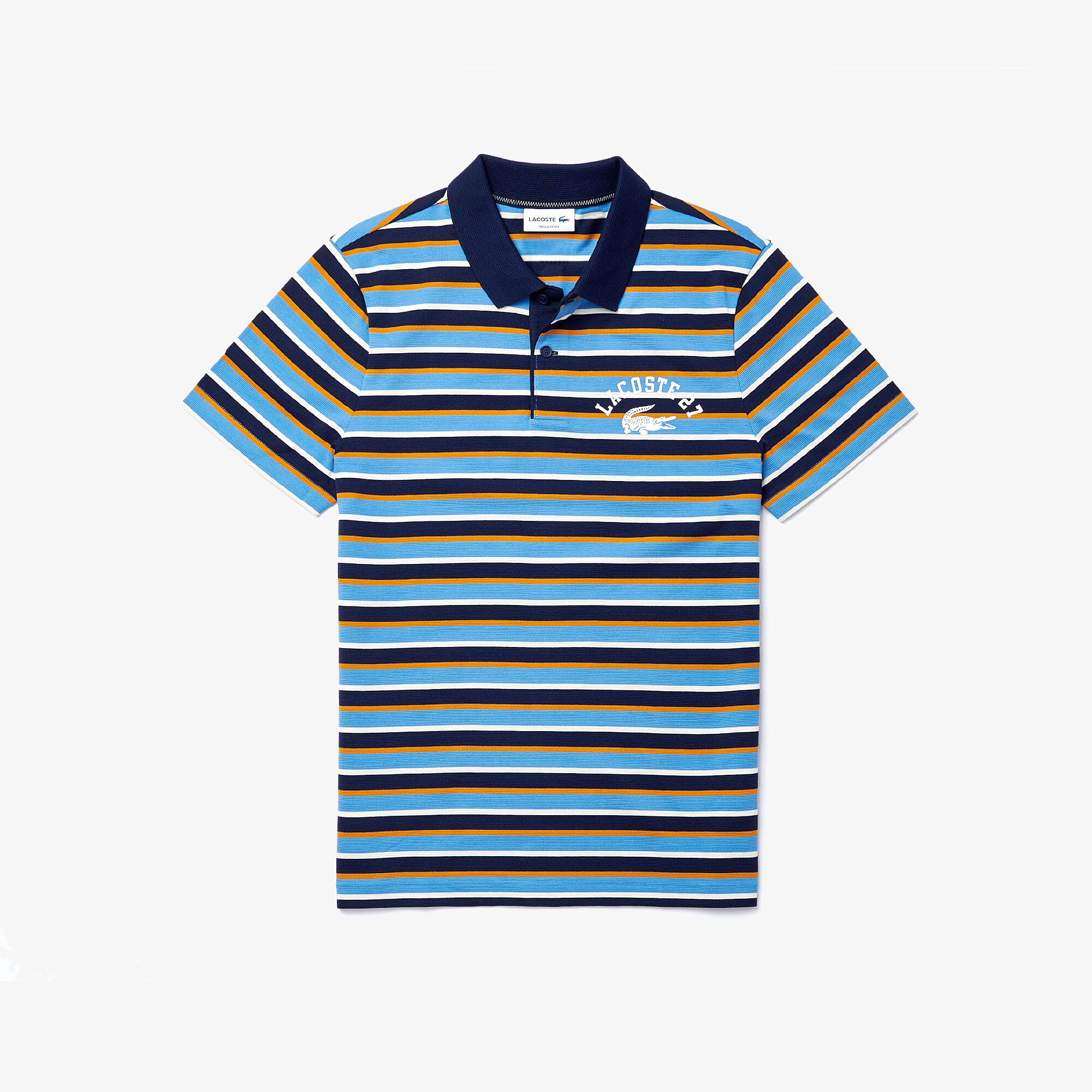 Men’s Lacoste Regular Fit Ultra-Lightweight Striped Knit Polo Shirt