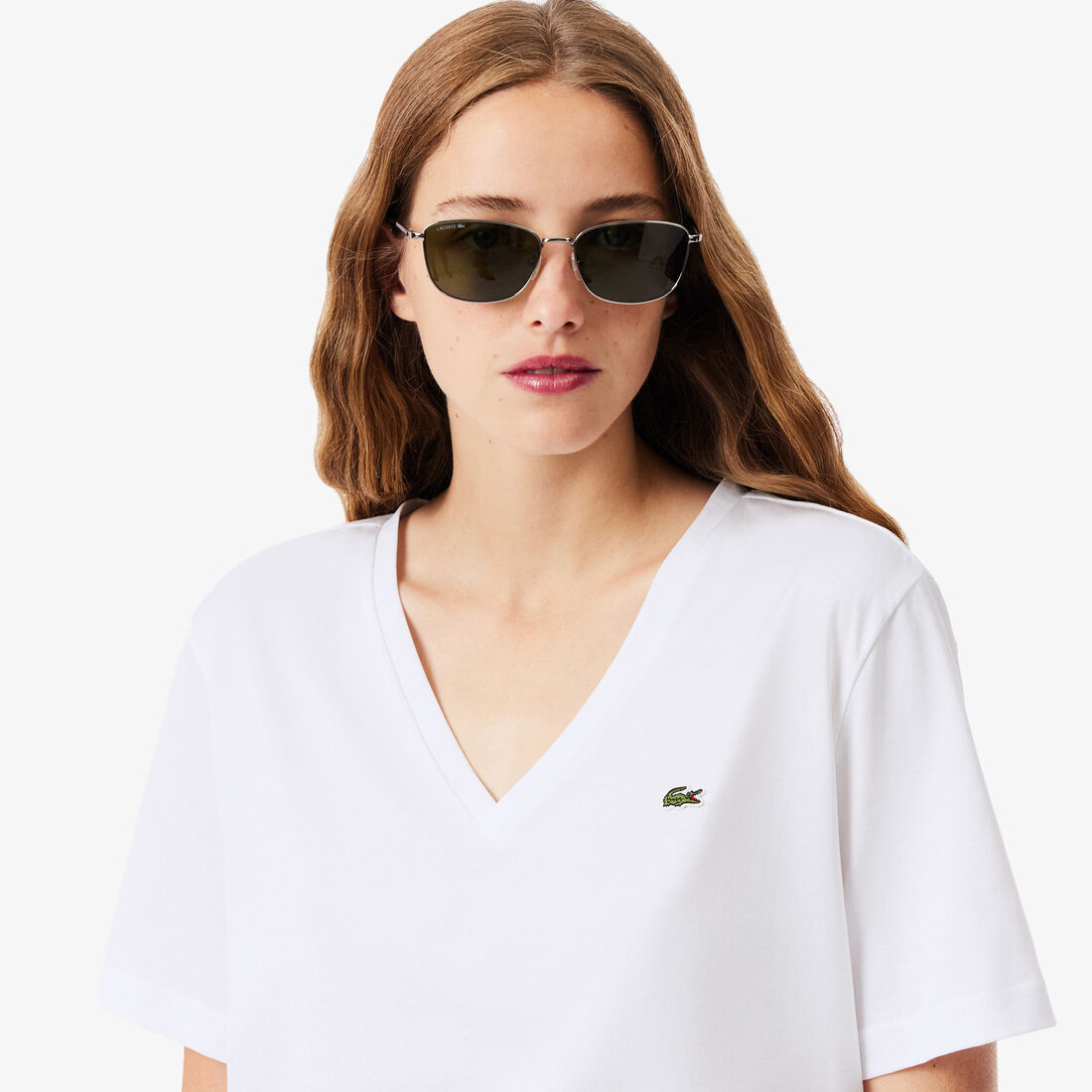 Relaxed Fit Soft Cotton V Neck T-shirt Relaxed Fit Soft Cotton V Neck T-shirt - TF7300-00-001