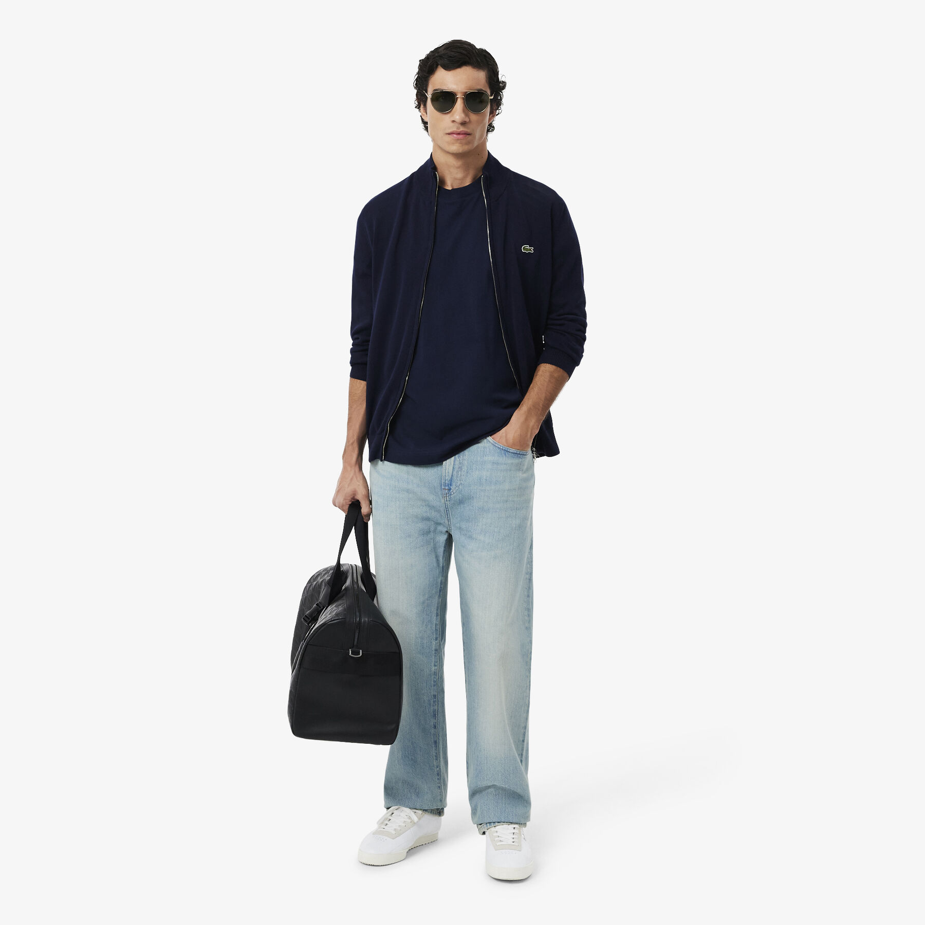 كنزة قطنية برقبة عالية وسحاب Zipped High Neck Cotton Sweater - AH1957-00-166