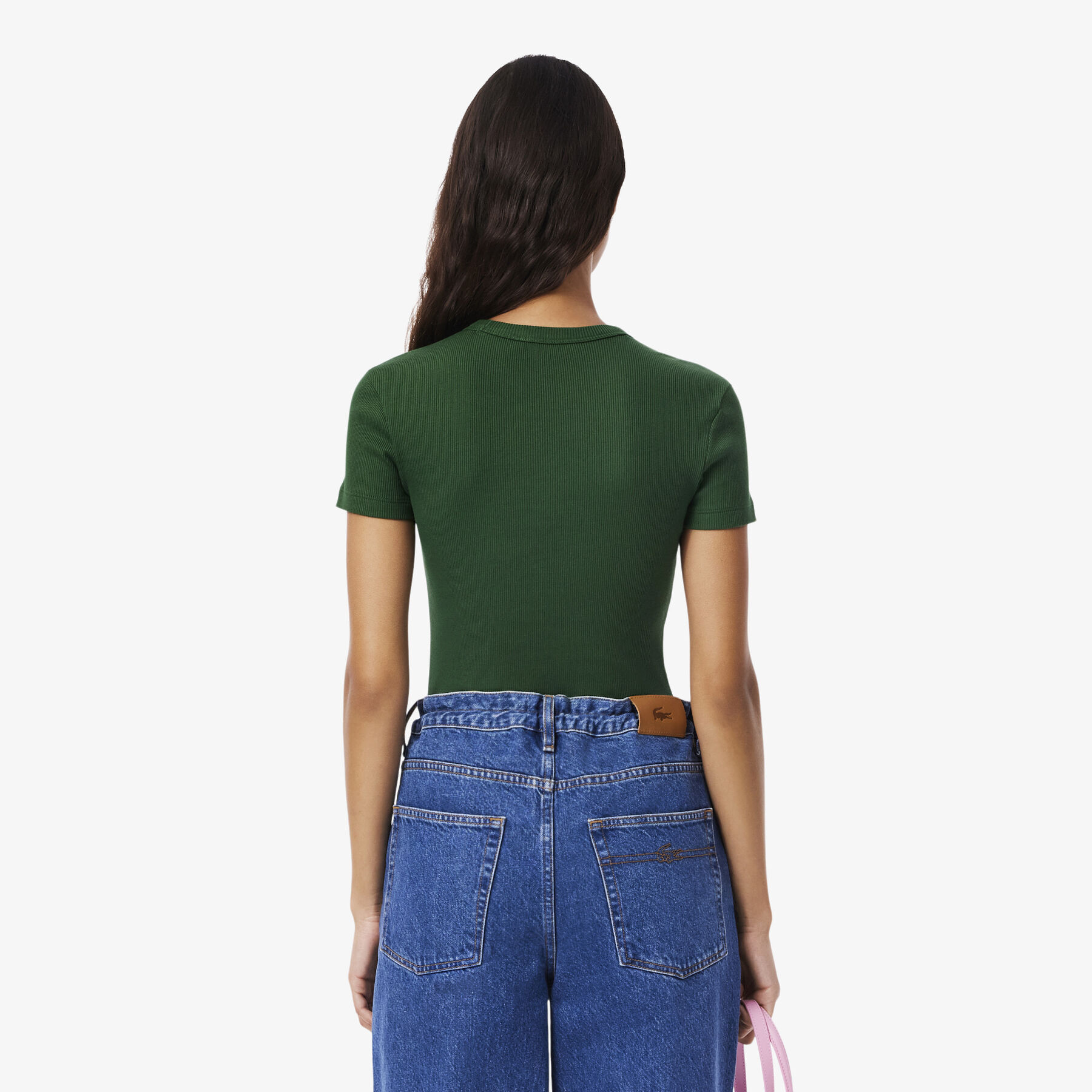 Slim Fit Ribbed Cotton T-shirt lacoste slim fit ribbed cotton t shirt