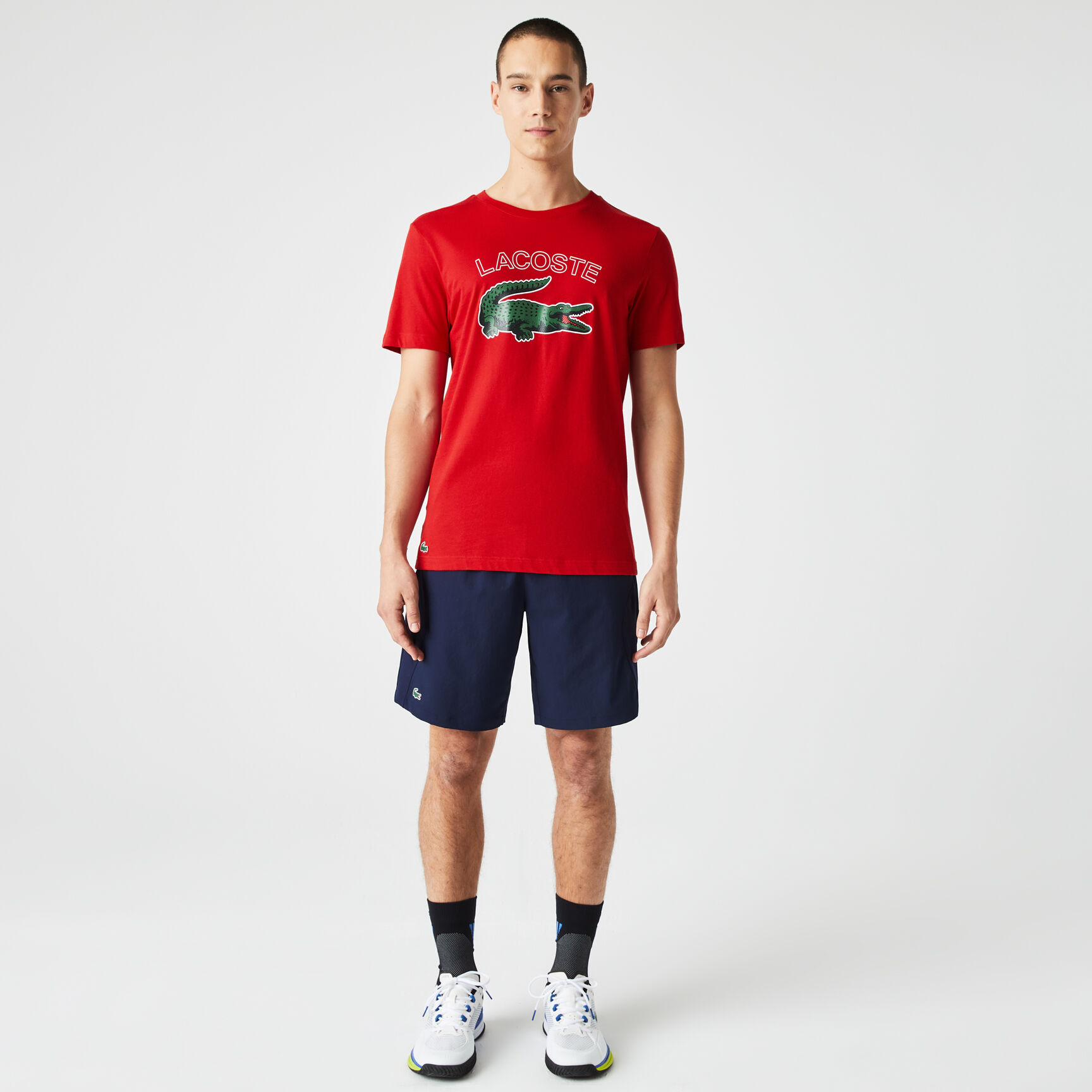 تيشيرت جيرسيه بطبعة تمساح للرجال مجموعة Lacoste SPORT تيشيرت جيرسيه بطبعة تمساح للرجال مجموعة Lacoste SPORT