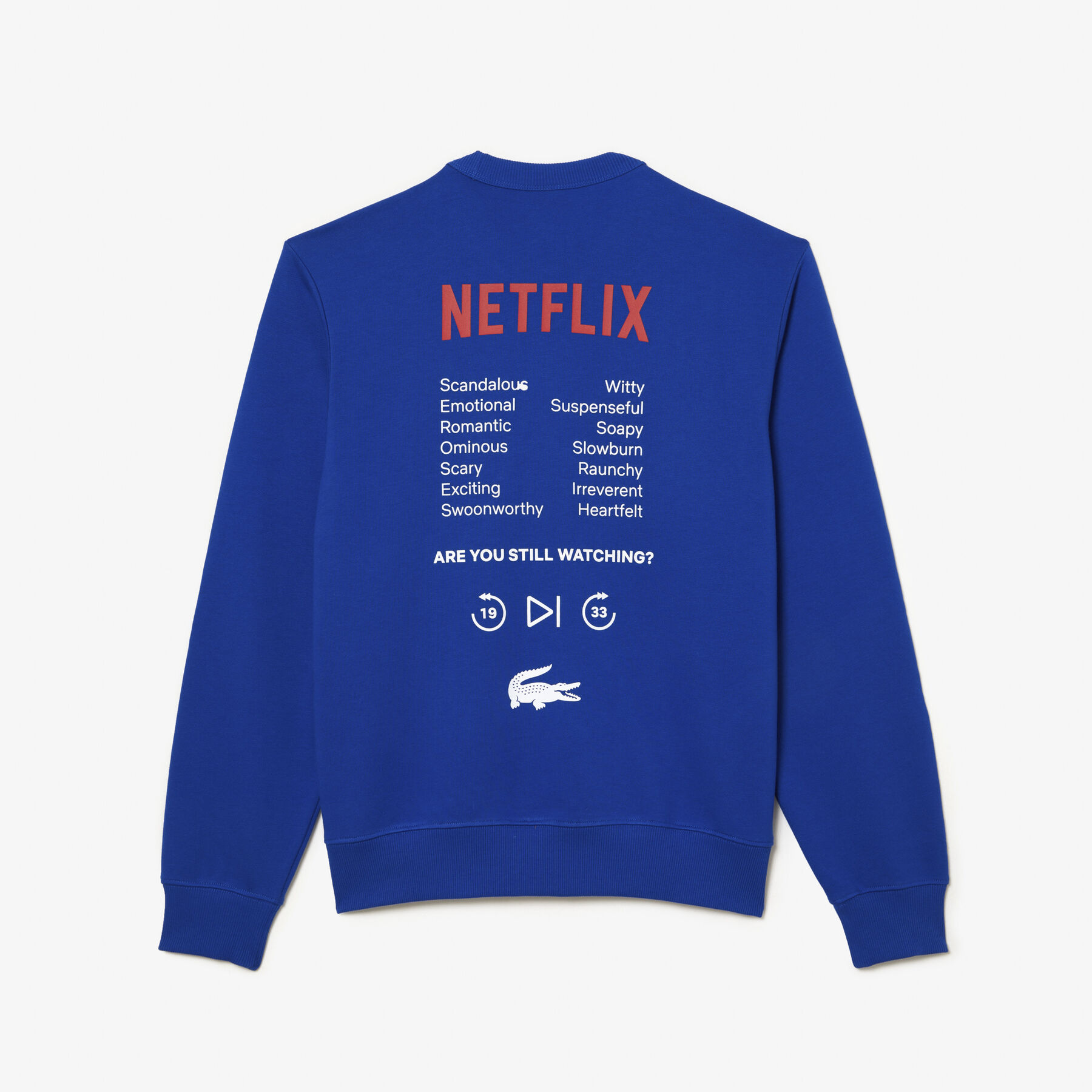 Unisex Lacoste x Netflix Round Neck Print Back Sweatshirt unisex lacoste x netflix round neck print back sweatshirt