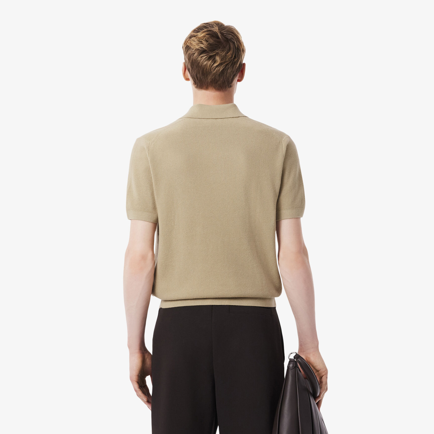 Cotton Blend Open Polo Collar Sweater - AH5186-00-02S