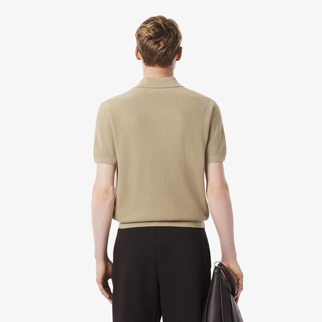Cotton Blend Open Polo Collar Sweater Cotton Blend Open Polo Collar Sweater - AH5186-00-02S