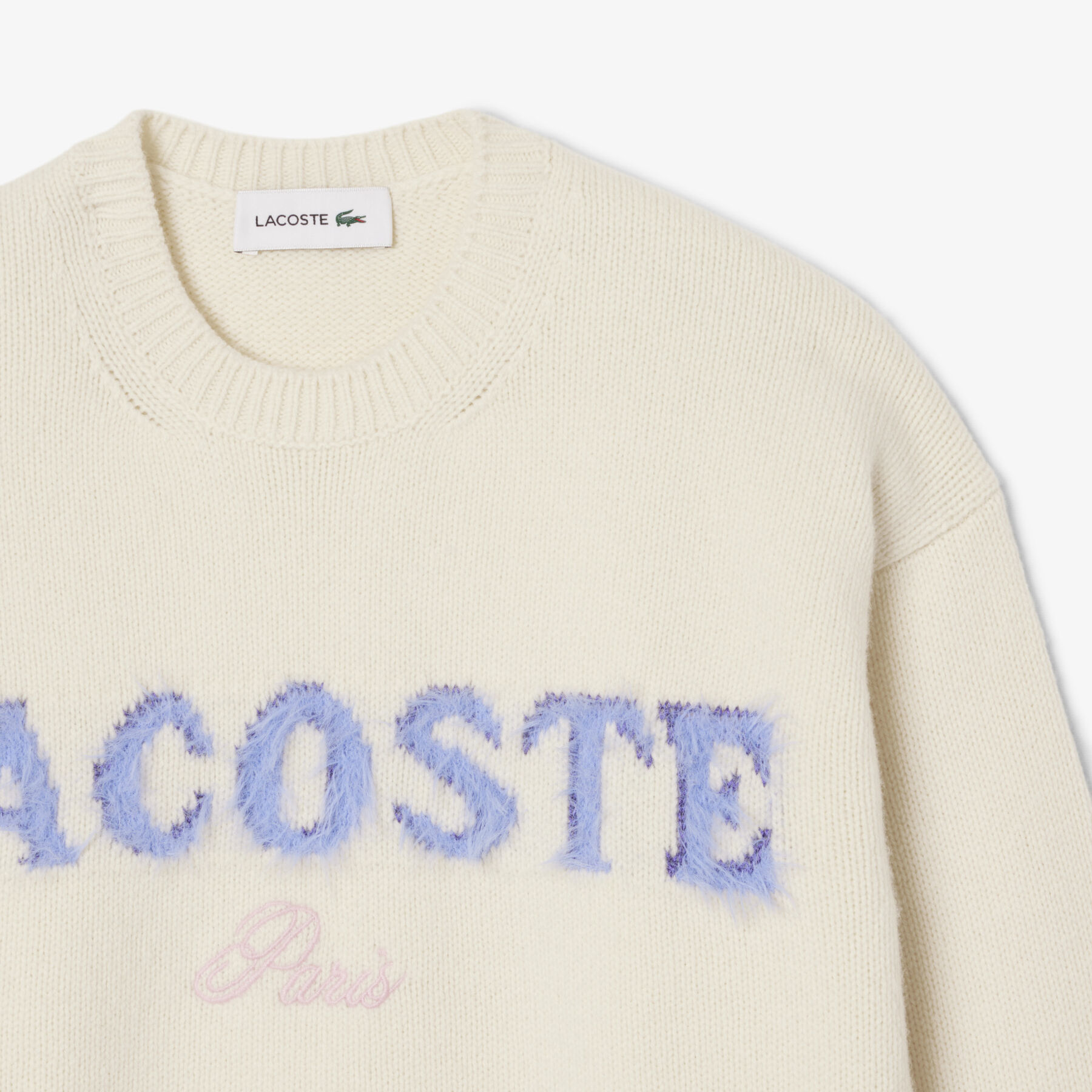 سترة صوفية إنتارسيا ممشطة بشعار الماركة Intarsia Branded Carded Wool Sweater - AF6832-00-XFJ