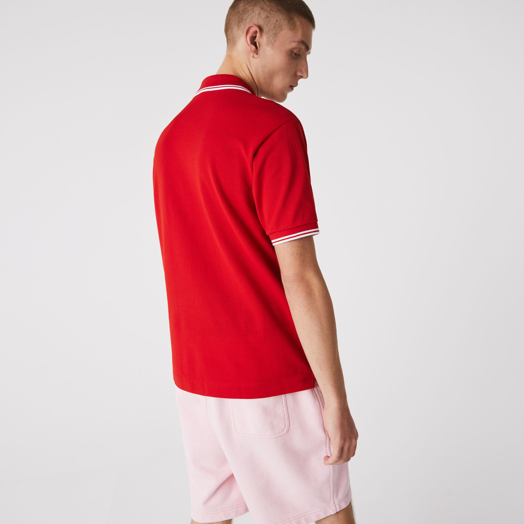 Men&rsquo;s Lacoste Classic Fit Striped Accents Cotton Piqu&eacute; Polo Shirt