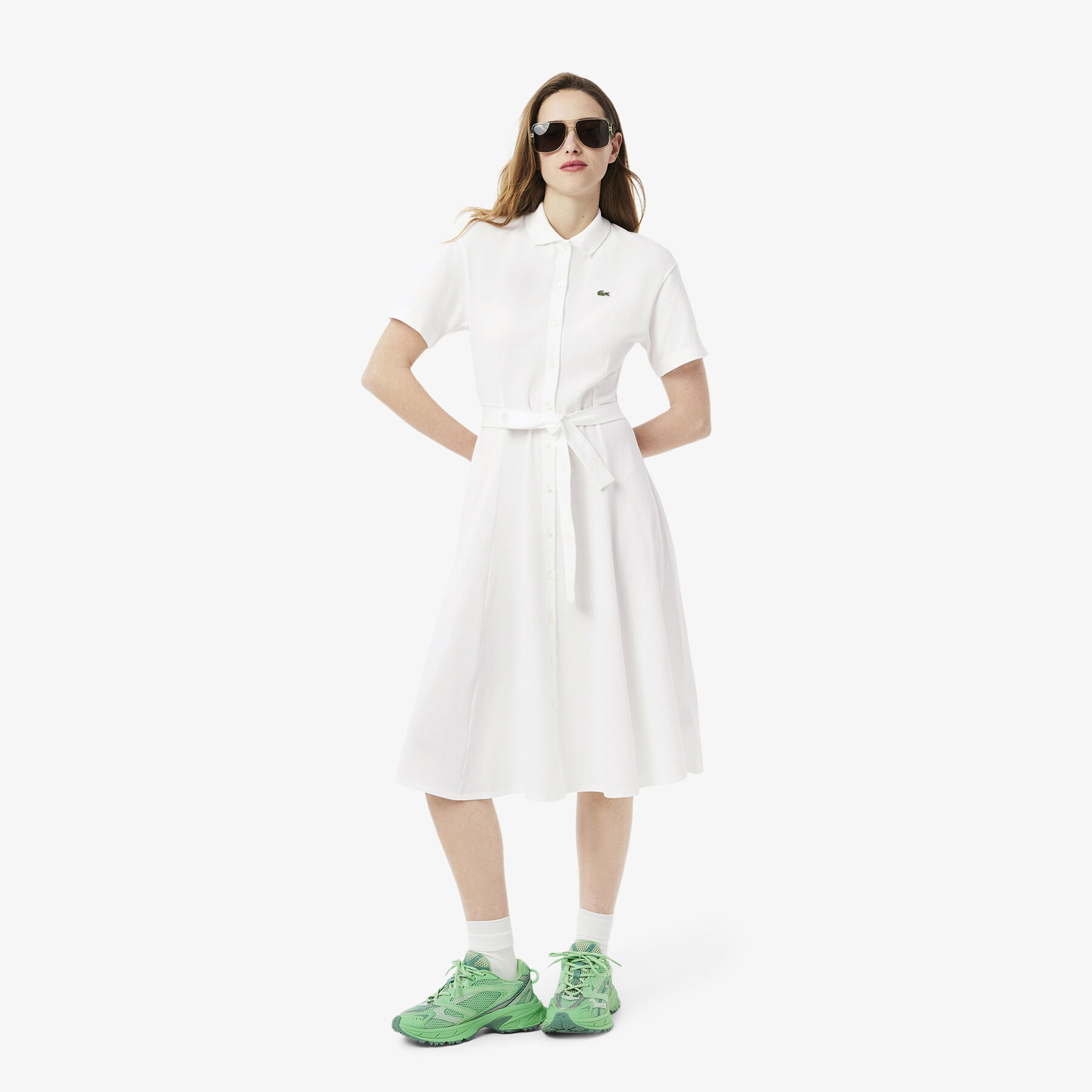 Flared Mini-Pique Polo Dress - EF9621-00-001