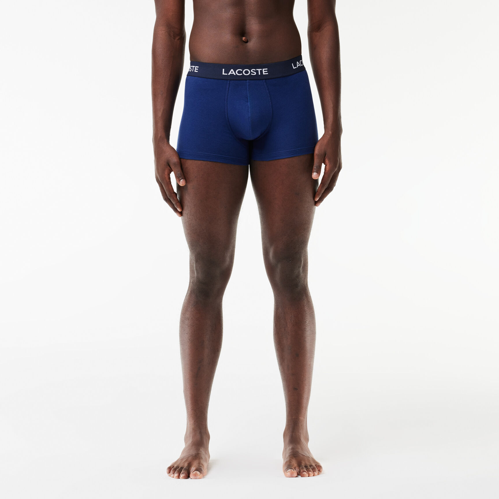 مجموعة من 3 سراويل داخلية للرجال لاكوست Men's 3-Pack Lacoste Logo Waist Trunks - 5H7686-00-EV9