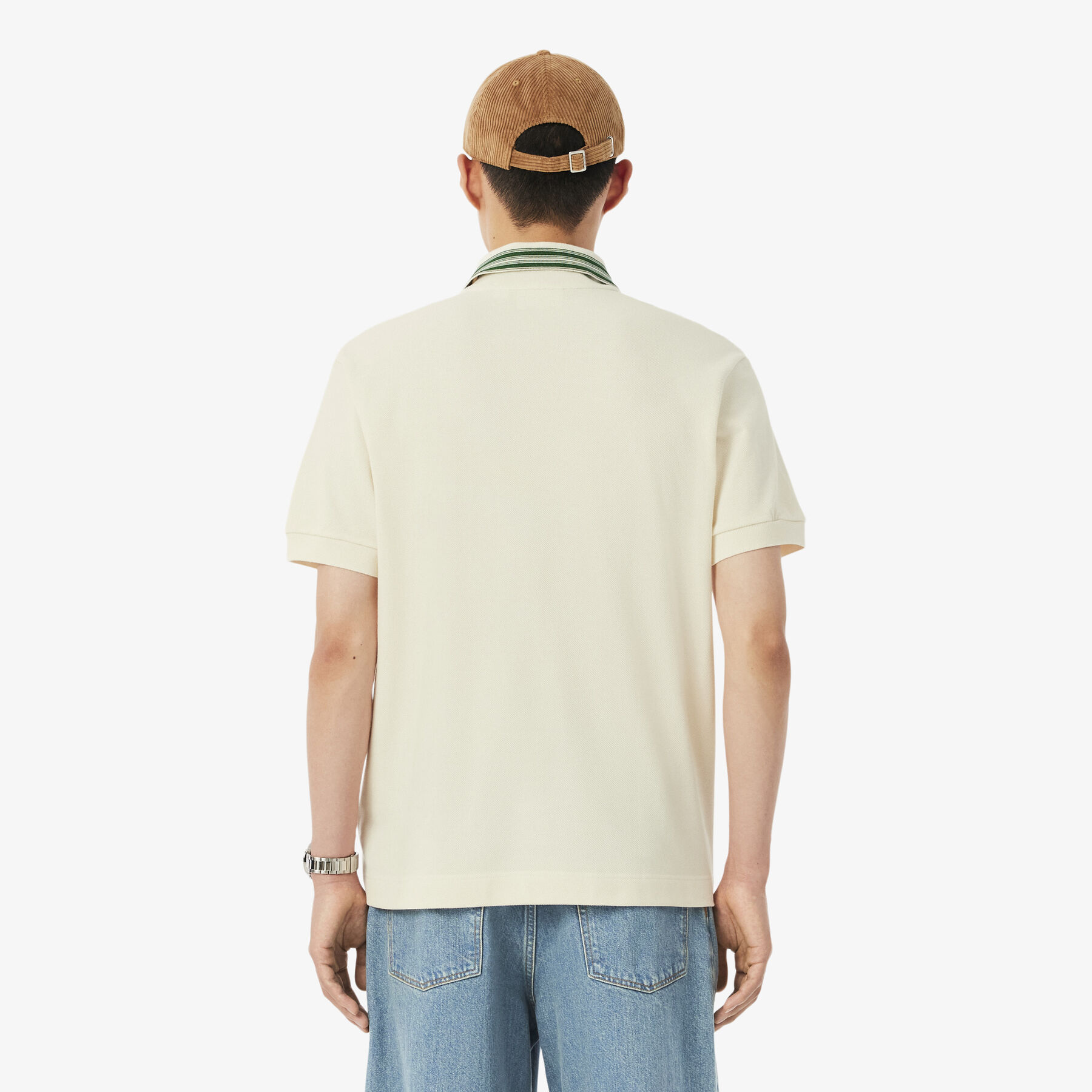 قميص بولو كلاسيكي مخطط من صنع فرنسي French Made Classic Fit Stripe Collar Polo Shirt - PH5421-00-XFJ