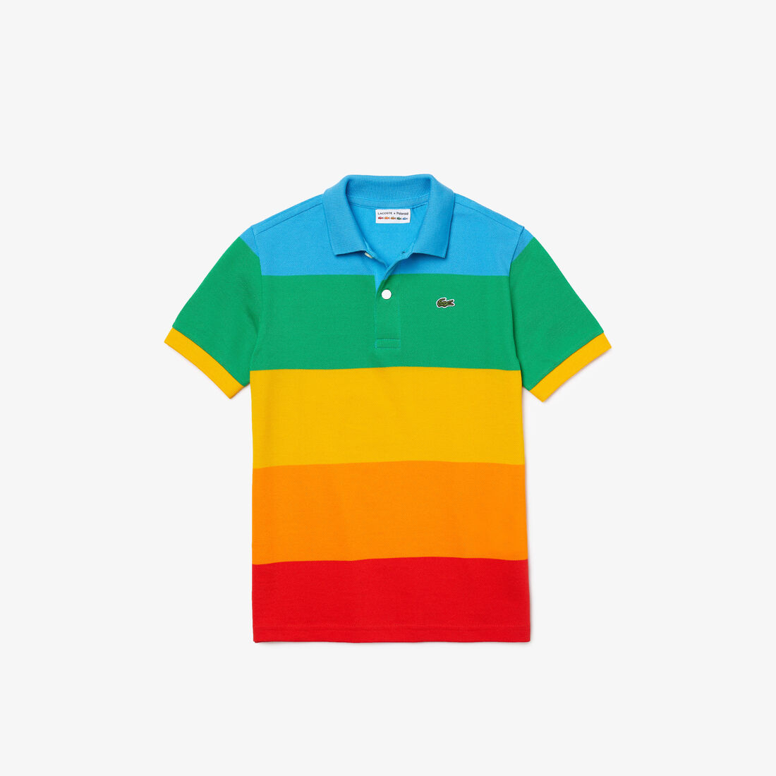 Boys’ Polaroid Collaboration Color Striped Cotton Piqué Polo
