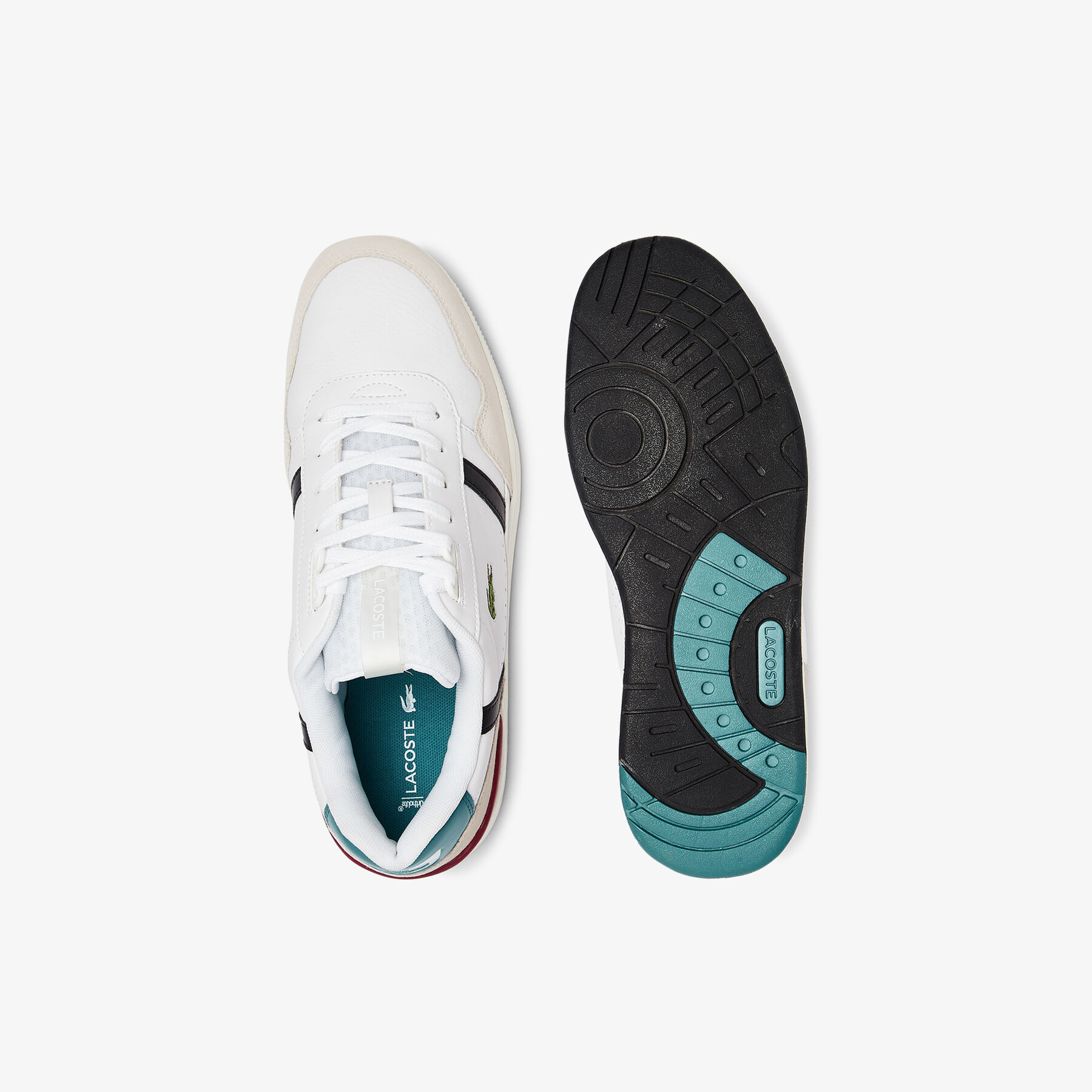 lacoste men s t clip leather colour pop trainers