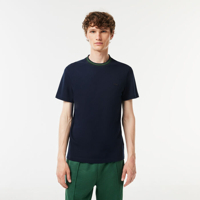 Stripe Collar Stretch Pique T-shirt - TH1131-00-166