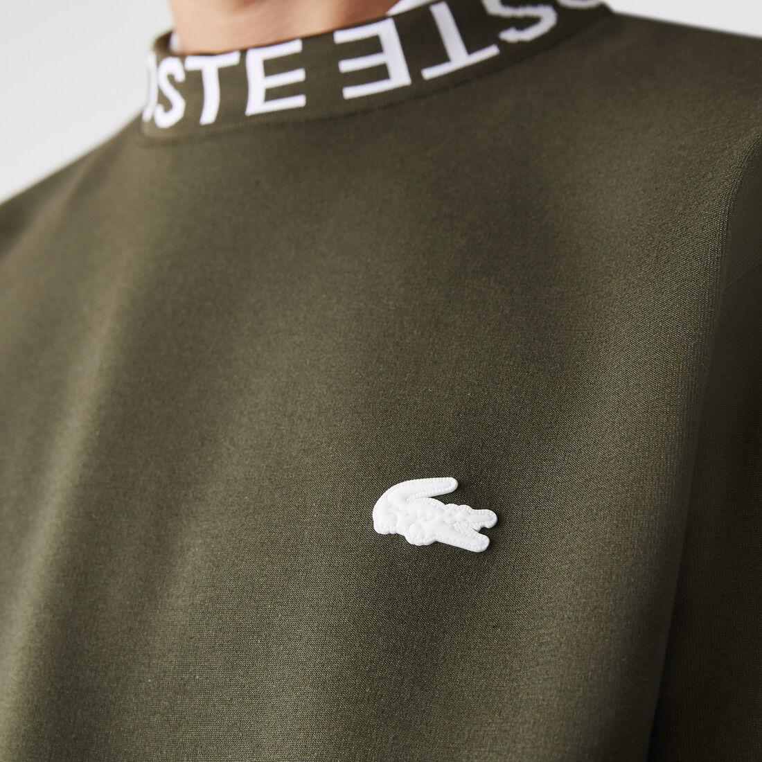 Men’s Lacoste Lettered Crew Neck Cotton Blend Sweatshirt Men’s Lacoste Lettered Crew Neck Cotton Blend Sweatshirt