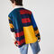 men s lacoste live loose fit colourblock cotton rugby style polo shirt