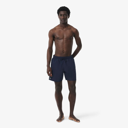 Mid Length Monochrome Swim Trunks
