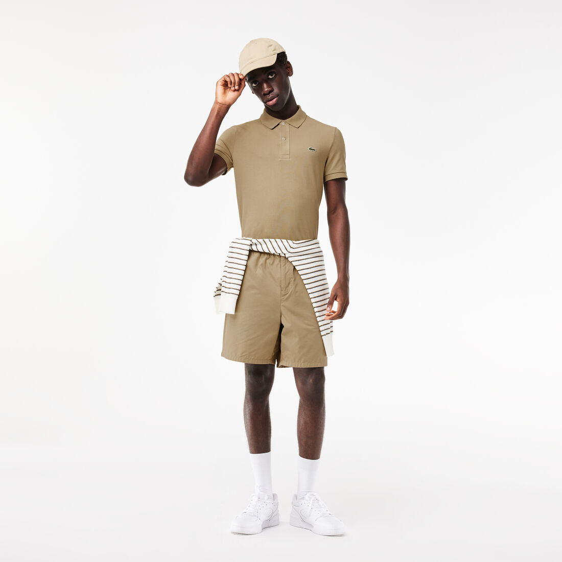 قميص بولو بيكيه بقصة ضيقة L.12.12 Original L.12.12 Slim Fit Petit Pique Cotton Polo Shirt - PH4012-00-CB8