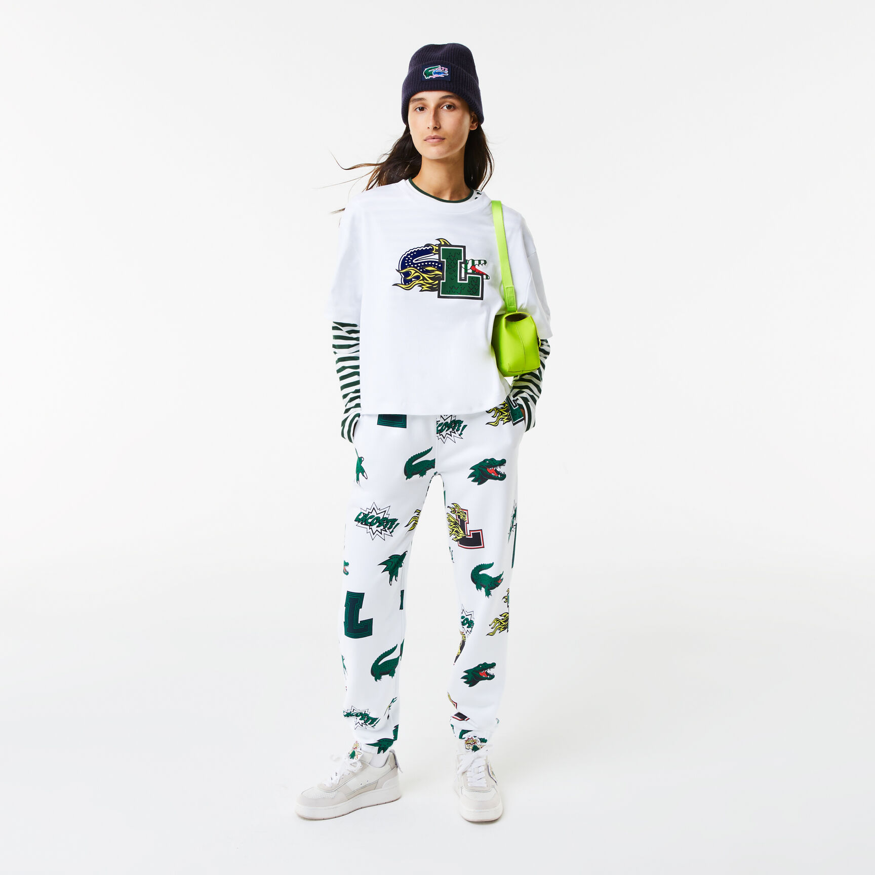 تيشيرت لاكوست بقصة فضفاضة قطن عضوي من تشكيلة موسم الأعياد للنساء تيشيرت لاكوست بقصة فضفاضة قطن عضوي من تشكيلة موسم الأعياد للنساء