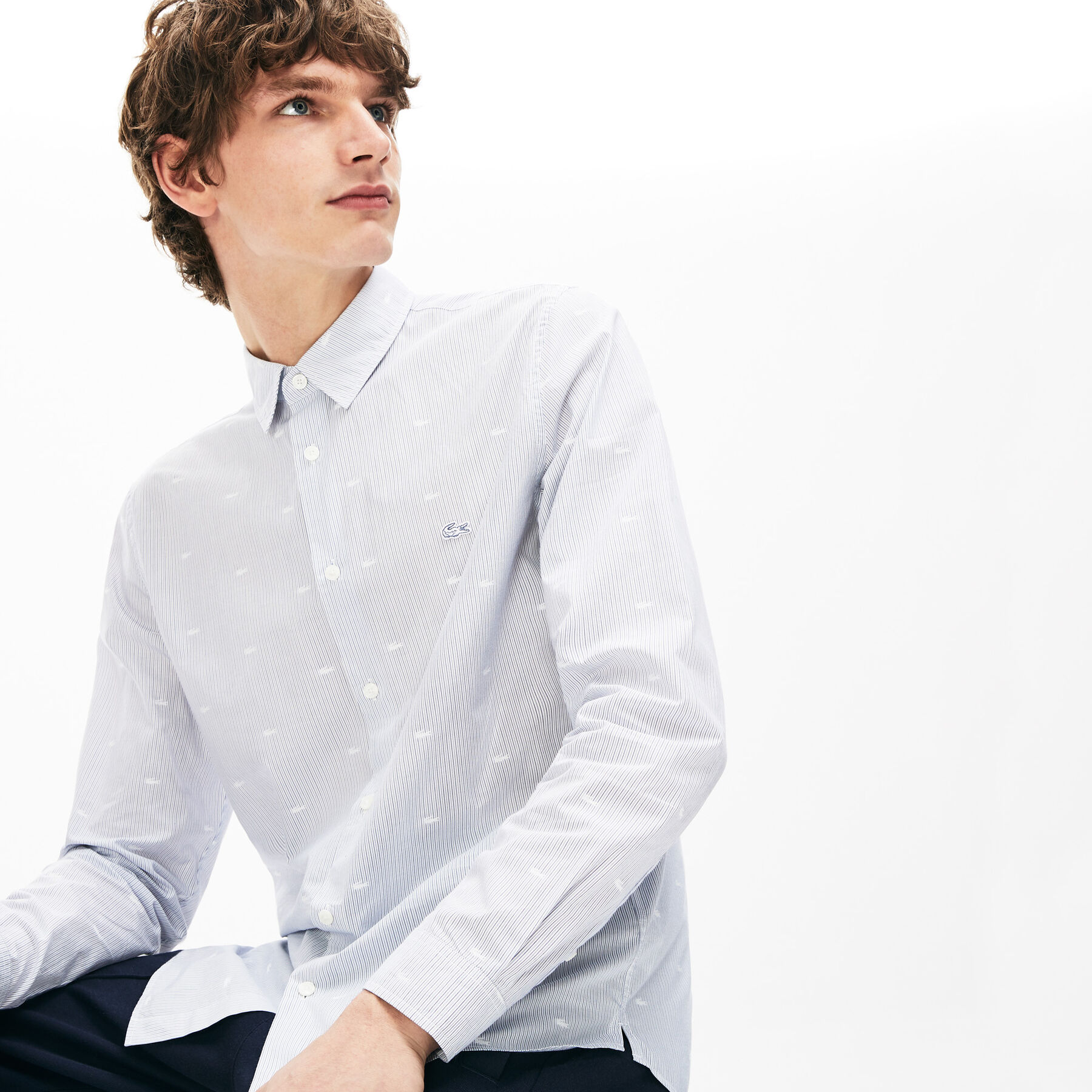 Men's Crocodile Print Poplin Shirt lacoste men s crocodile print poplin shirt