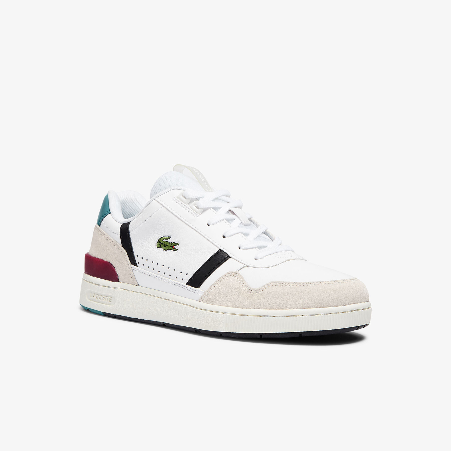 lacoste men s t clip leather colour pop trainers