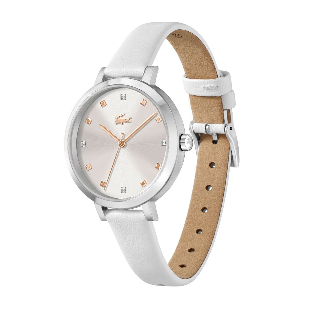 ساعة لاكوست جلدية للنساء Lacoste Women Leather Watch - 2001366-WHT
