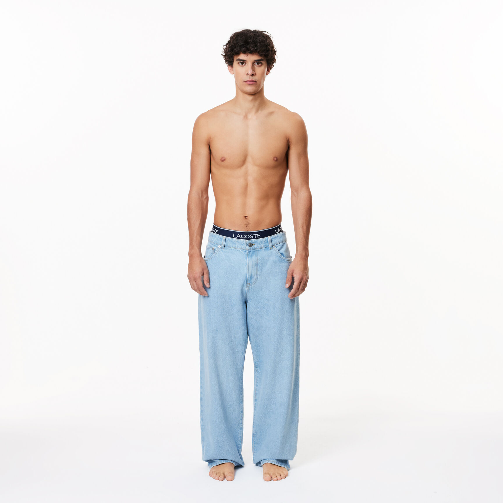 طقم بوكسر لاكوست بطبعة الشعار بألياف دقيقة للرجال، 3 قطع Pack Of 3 Casual Black Trunks - 5H3389-00-F7K