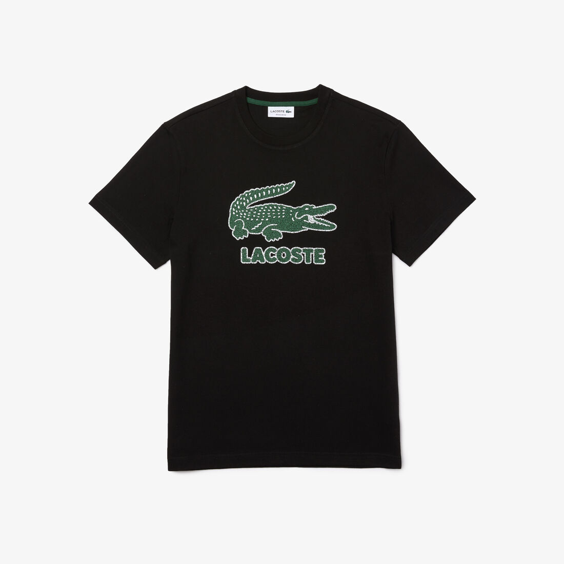 تيشيرت قطن بفتحة رقبة مستديرة وطبعة متشققة بشعار الماركة للرجال تيشيرت قطن بفتحة رقبة مستديرة وطبعة متشققة بشعار الماركة للرجال