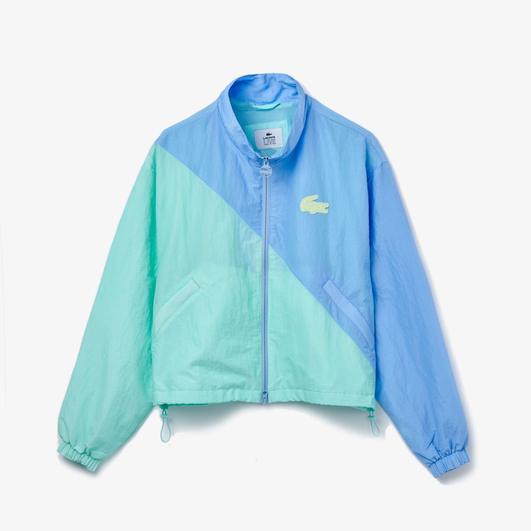 سترة بسحاب واقية من الرياح للنساء مزدوجة اللون من مجموعة Lacoste LIVE سترة بسحاب واقية من الرياح للنساء مزدوجة اللون من مجموعة Lacoste LIVE