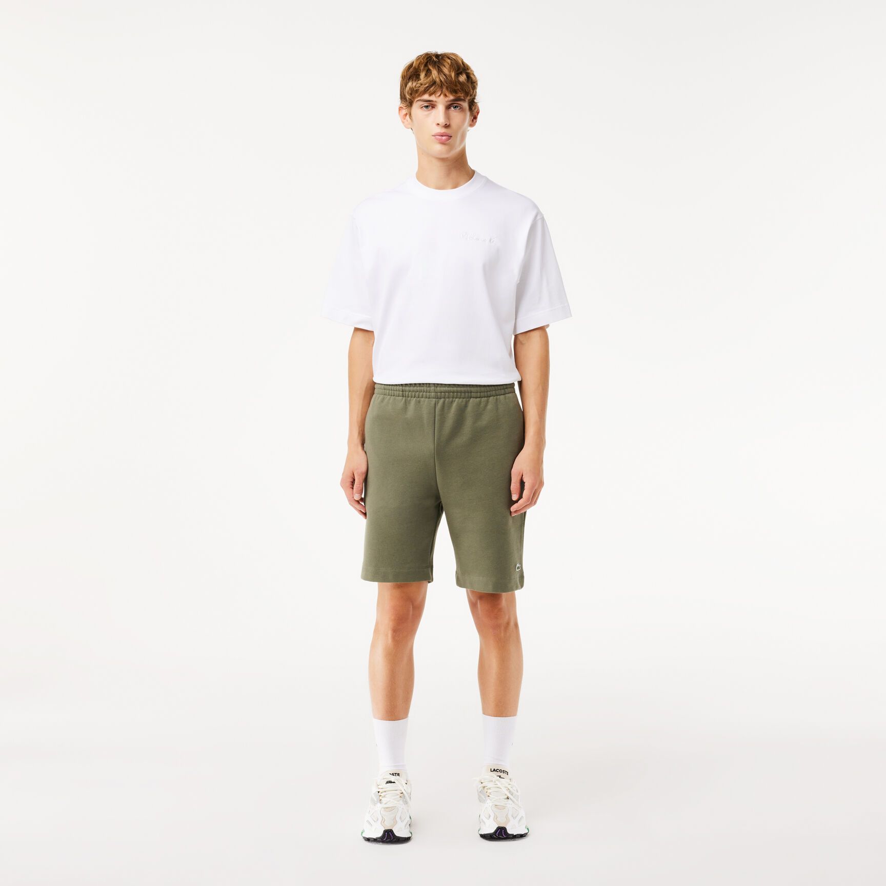 Regular Fit Fleece Shorts Men's Lacoste Organic Brushed Cotton Fleece Jogger Shorts - GH9627-00-316