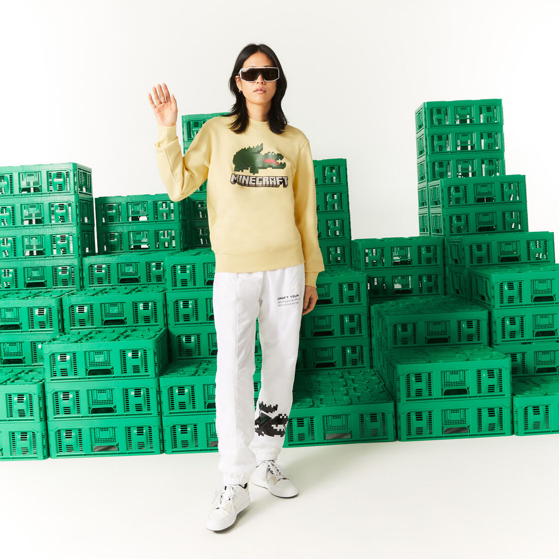سويت شيرت صوف عضوي للجنسين مجموعة Lacoste x Minecraft سويت شيرت صوف عضوي للجنسين مجموعة Lacoste x Minecraft