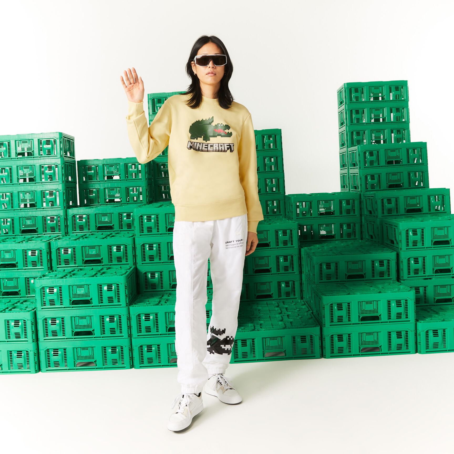 سويت شيرت صوف عضوي للجنسين مجموعة Lacoste x Minecraft سويت شيرت صوف عضوي للجنسين مجموعة Lacoste x Minecraft