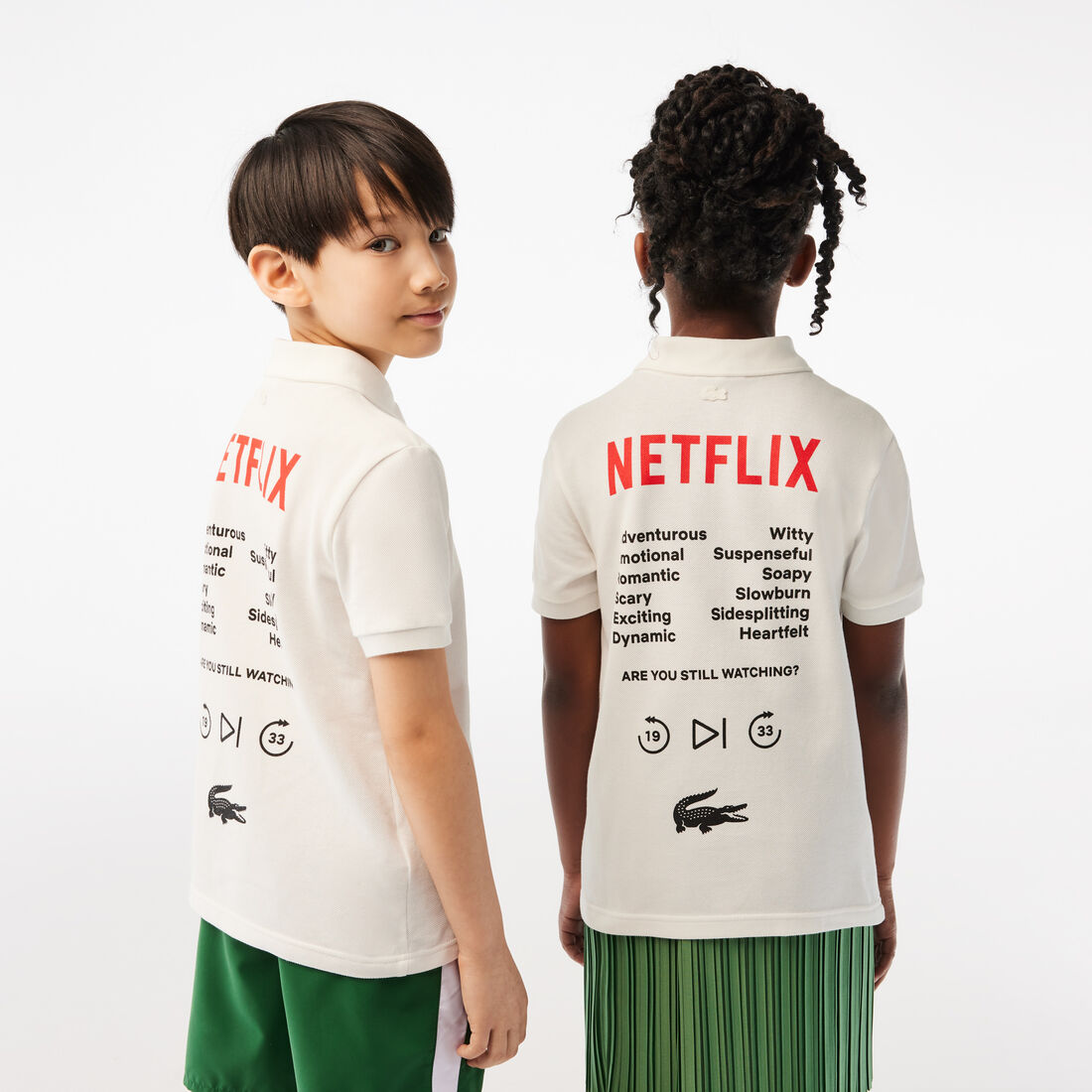 Kids' Lacoste x Netflix Contrast Print Polo Shirt Kids' Lacoste x Netflix Contrast Print Polo Shirt